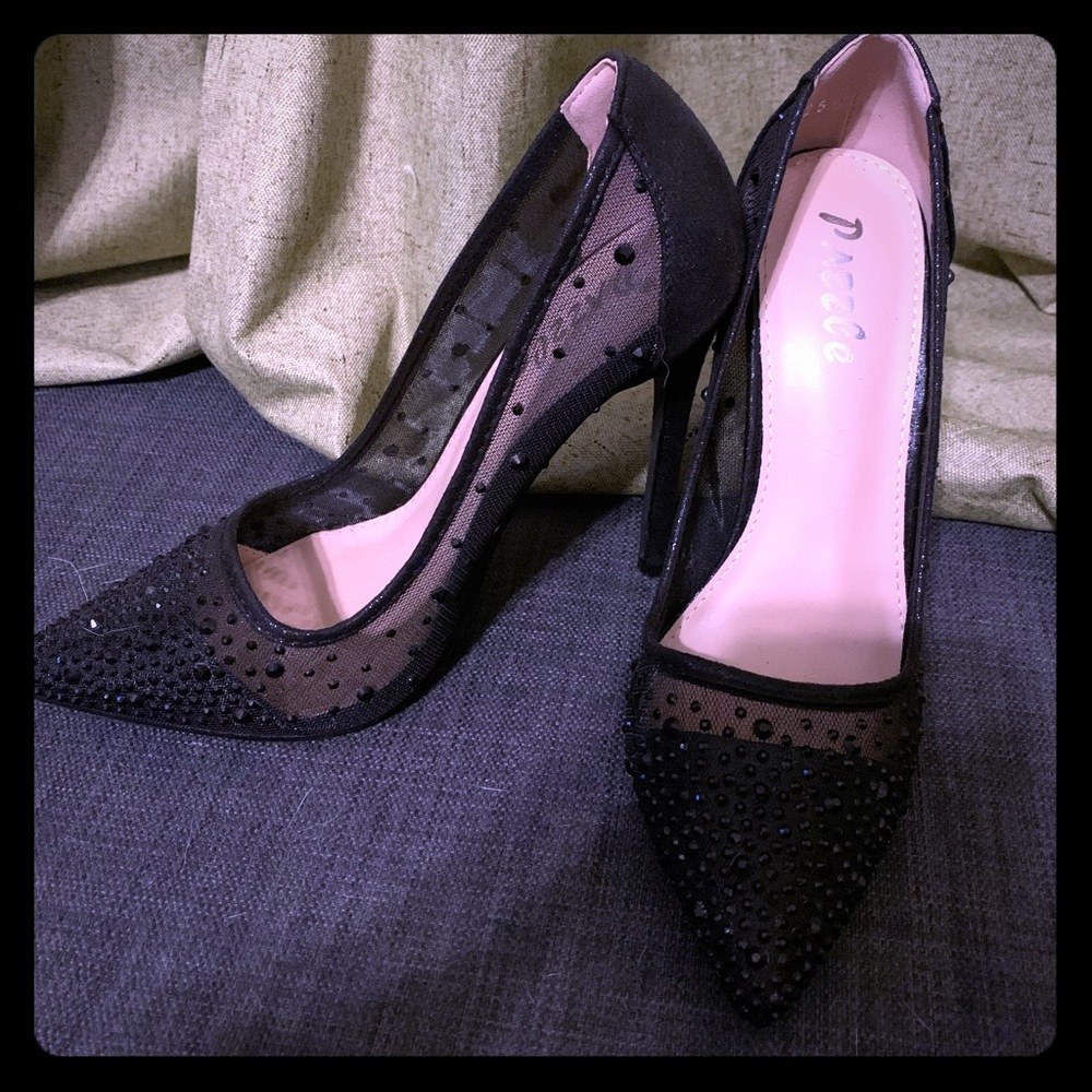 Rine stone black heals - worn once